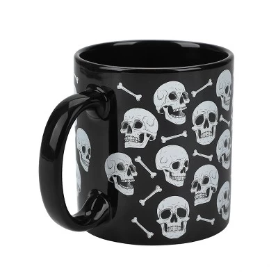 Bioworld Halloween Skulls & Jack-o'-Lantern Faces 2-Pack 16 Oz Ceramic Mugs 2 Bioworld Halloween Skulls & Jack-o'-Lantern Faces 2-Pack 16 Oz Ceramic Mugs - Image 2