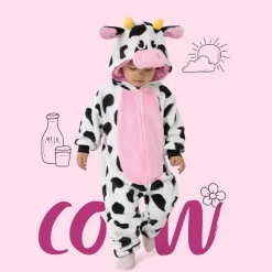 Joyfy Toddler Infant Halloween Costume Cow Pajamas Cowboy Costume For Halloween Dress Up Party