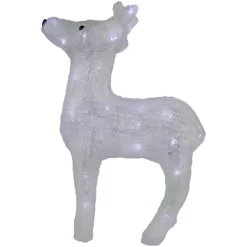 Northlight LED Lighted Commercial Grade Acrylic Reindeer Outdoor Christmas Decoration - 15" - Pure White Lights -Festival Store GUEST 02c206cf 2ba9 4bcf 8a45 16f62ffc909a