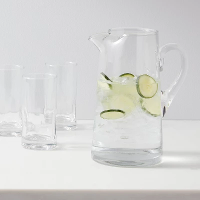 90 Fl Oz Glass Tall- Pitcher With Handle - Threshold™: Traditional Clear Drink Server, Lead-Free 1 90 Fl Oz Glass Tall- Pitcher With Handle - Threshold™: Traditional Clear Drink Server, Lead-Free