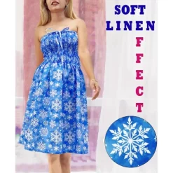 HAPPY BAY Women's Beach A Line Slit Mini Dress Ruched Tube Top Evening Party Short Strapless Casual Christmas Tree Dress For Women