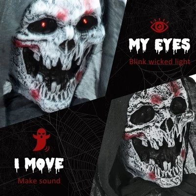 YOOCOZZ 74" Life Size Skeleton Witch Outdoor Halloween Decorations With Light Up Eyes And Chest, Howling And Chain Sound(Batteries Included) 6 YOOCOZZ 74" Life Size Skeleton Witch Outdoor Halloween Decorations With Light Up Eyes And Chest, Howling And Chain Sound(Batteries Included) - Image 6