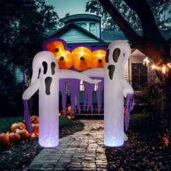 Syemin Decorative Holiday Scene Halloween Outdoor Inflatable Decor Props 9.8ft White Ghost Yard Decoration, White, 98.4"*66.9"*120" -Festival Store GUEST 0a826d6e d891 49c4 b751 5a1e36dc711d