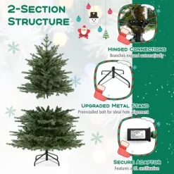 Costway 5 FT Artificial Christmas Tree With 1426 Lush PVC & PE Tips 200 LED Lights 19 Costway 5 FT Artificial Christmas Tree With 1426 Lush PVC & PE Tips 200 LED Lights -Festival Store GUEST 0abb22c8 ba85 464a 933c 03683587e57c
