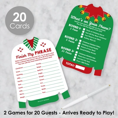 Big Dot Of Happiness Ugly Sweater - 2-in-1 Holiday And Christmas Party Cards - Activity Duo Games - Set Of 20 1 Big Dot Of Happiness Ugly Sweater - 2-in-1 Holiday And Christmas Party Cards - Activity Duo Games - Set Of 20