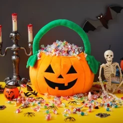 Joyfy Halloween Pumpkin Plush Tote Bucket, Cute Goody Basket With Handle For Kids, Trick Or Treat Candy Bag, Halloween Party Favor Supplies -Festival Store GUEST 0ecc50e0 6a9f 4588 a11a c476342763f9