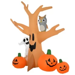 HOMCOM 7.5' Tall Lighted Inflatable Cute Halloween Decoration, Haunted Tree With Owl, Ghost, Pumpkins, Blow Up Outdoor LED Yard Display, Waterproof 7 HOMCOM 7.5' Tall Lighted Inflatable Cute Halloween Decoration, Haunted Tree With Owl, Ghost, Pumpkins, Blow Up Outdoor LED Yard Display, Waterproof -Festival Store GUEST 0ee7cc52 4c74 4575 b678 9ec3da609bdd