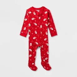 Baby Santa Print Ribbed Holiday Matching Family Footed Pajama - Wondershop™ Red -Festival Store GUEST 0f0735f1 cbb0 44a3 b637 128fb9468433