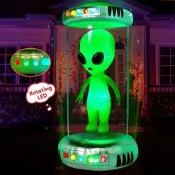 Joyfy 7 FT Halloween Inflatable Outdoor Decoration, Alien With Giant Test Tube Inflatable With Animated LEDs For Halloween Outdoor Lawn Yard Decor -Festival Store GUEST 0fb41431 0a99 434d 8534 93a39524e0f1