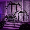 Joyfy 3pcs Halloween 63'' Hairy Huge Realistic Spiders, Indoor Outdoor And Yard Creepy Decor,Halloween Party Garden Haunted House Decorations
