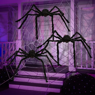 Joyfy 3pcs Halloween 63'' Hairy Huge Realistic Spiders, Indoor Outdoor And Yard Creepy Decor,Halloween Party Garden Haunted House Decorations 1 Joyfy 3pcs Halloween 63'' Hairy Huge Realistic Spiders, Indoor Outdoor And Yard Creepy Decor,Halloween Party Garden Haunted House Decorations