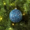 4" Christmas Chunkey Glitter Ball Ornament Light Blue - Wondershop™