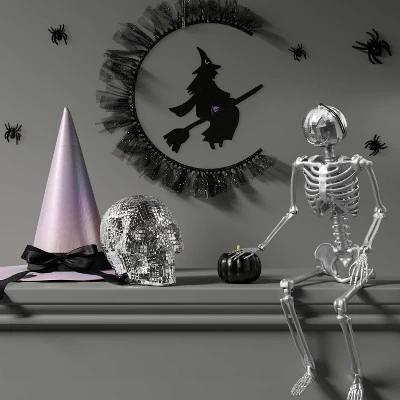 24" Poseable Skeleton With Disco Jack Halloween Decorative Prop Silver - Hyde And EEK! Boutique™ 1 24" Poseable Skeleton With Disco Jack Halloween Decorative Prop Silver - Hyde And EEK! Boutique™