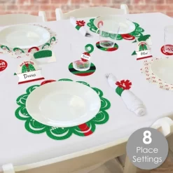 Big Dot Of Happiness Ugly Sweater - Holiday And Christmas Party Paper Charger And Table Decorations - Chargerific Kit - Place Setting For 8