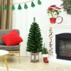 Costway 4 FT Pre-Lit Potted Christmas Tree Artificial Entrance Decor With 3 Lighting Modes