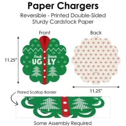 Big Dot Of Happiness Ugly Sweater - Holiday And Christmas Party Paper Charger And Table Decorations - Chargerific Kit - Place Setting For 8 -Festival Store GUEST 1dc18c6f 04eb 4570 8fc5 e620082d7d43