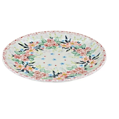 Blue Rose Polish Pottery Vena Dessert Plate 6 Blue Rose Polish Pottery Vena Dessert Plate - Image 6