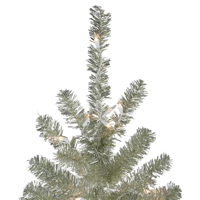 Northlight 9' Pre-Lit Artificial Christmas Tree Metallic Sheer Champagne Tinsel - Clear Lights 3 Northlight 9' Pre-Lit Artificial Christmas Tree Metallic Sheer Champagne Tinsel - Clear Lights - Image 3