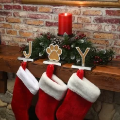 3pc 5" Gold Sparkle "JOY" Stocking Holders - National Tree Company