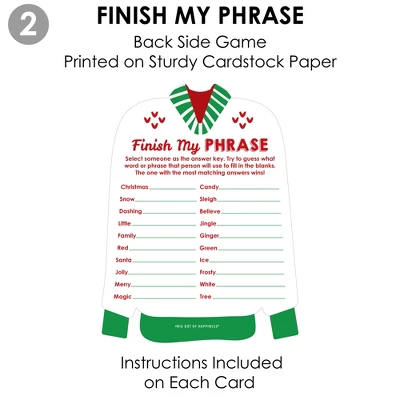 Big Dot Of Happiness Ugly Sweater - 2-in-1 Holiday And Christmas Party Cards - Activity Duo Games - Set Of 20 6 Big Dot Of Happiness Ugly Sweater - 2-in-1 Holiday And Christmas Party Cards - Activity Duo Games - Set Of 20 - Image 6