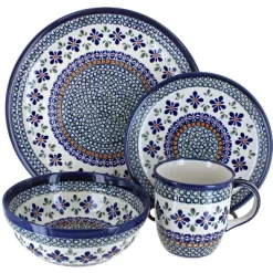 Blue Rose Polish Pottery Zaklady Dinnerware (16 PC) -Festival Store GUEST 2117b78d 6ee4 4425 9ced b0a1b64bb1b1