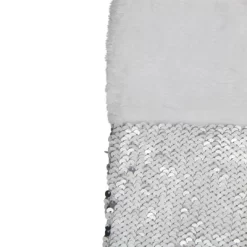 Northlight 19" White And Silver Sequin Christmas Stocking With White Faux Fur Cuff -Festival Store GUEST 22657d2c fd44 457d ae36 760a5e929851