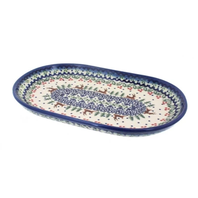 Blue Rose Polish Pottery 118 Vena Small Oval Dish 5 Blue Rose Polish Pottery 118 Vena Small Oval Dish - Image 5