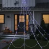 102ct 16'x10' LED Color Changing Spider Web Halloween Indoor Outdoor Miniature String Lights Purple/Orange - Hyde And EEK! Boutique™