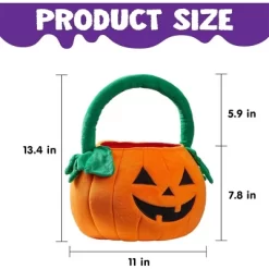 Joyfy Halloween Pumpkin Plush Tote Bucket, Cute Goody Basket With Handle For Kids, Trick Or Treat Candy Bag, Halloween Party Favor Supplies -Festival Store GUEST 233b1a48 642c 44f7 ac16 31770701959b