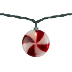 Northlight 10 Count Peppermint Candy Christmas Light Set, 6ft Green Wire -Festival Store GUEST 253e4b32 2376 4514 afdd 157217e20452