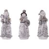 Transpac Resin Glitter Snowman Figurine Set Of 3 - Festive Christmas Decorative Objects For Holiday Cheer