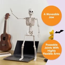 Joyfy 1/2 PCS 24" Posable Skeleton Halloween Decorative Props For Indoor/Outdoor Halloween Decorations, Graveyard Haunted House Spooky Scene Party -Festival Store GUEST 261aad9f 4489 4d91 8359 cc29698462f3