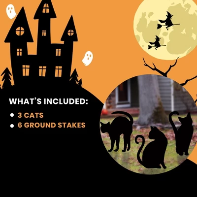 Fun World Funworld Black Cat Silhouettes Halloween Yard Décor | 3-Pack 3 Fun World Funworld Black Cat Silhouettes Halloween Yard Décor | 3-Pack - Image 3