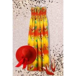 HAPPY BAY Women's A Line Slit Maxi Beach Vacation Dress Tube Top Evening Long Strapless Casual Christmas Holiday Dress For Women L-XL Palm Tree Orange -Festival Store GUEST 28bbd580 d350 4b5a a047 df05563faa01