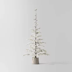 Pre-lit Flocked Balsam Fir Artificial Christmas Tree With Basket Base Warm White LED Lights - Wondershop™ -Festival Store GUEST 2963f8cd 0a3e 4345 bd53 f03dbaf6ef27
