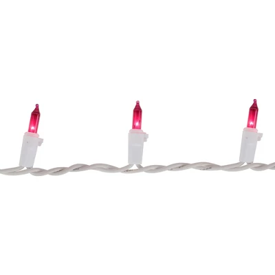 Northlight Mini Incandescent Christmas Lights - Pink - 20.25' White Wire - 100ct 4 Northlight Mini Incandescent Christmas Lights - Pink - 20.25' White Wire - 100ct - Image 4