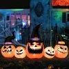 Tangkula Long Inflatable Pumpkin Family Waterproof Halloween Yard Decoration With Built-in LED Lights Indoor & Outdoor Halloween Decor