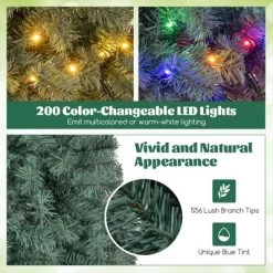 Costway 4.5/6.5/7.5/9 FT Artificial Xmas Tree With 256/556/724/1168 Branch Tips 100/200/250/500 LED Lights 9 Lighting Modes -Festival Store GUEST 30d2b6f3 134d 4485 83c8 911403b3a0e3