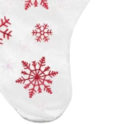 Northlight 19" Red And White Velvet Embroidered Snowflake Christmas Stocking -Festival Store GUEST 31525c56 be05 4581 b02d 99283d1e89df
