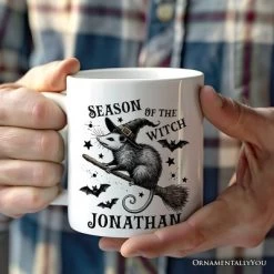 Funny Opossum Witch With Broom Mug, Vintage Halloween Gift (Non-Custom Only)| OrnamentallyYou -Festival Store GUEST 32383be5 b99d 4cae 97c6 0cd126763dca