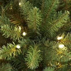 Puleo 4.5ft Pre-lit Forest Fir Artificial Christmas Tree: Hinged Branches, 250 Clear Lights, Indoor Use, Includes Stand