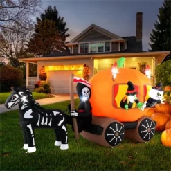 Syemin Inflatable Holiday Decorations Halloween Inflatable Carriage Inflatable Decoration Halloween Inflatable Decor, Orange, 120"*30"*72" -Festival Store GUEST 3603ff7e 78a6 43e3 9757 ab05da5cf8e0