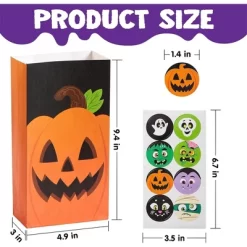 Joyfy Halloween Party Favors 72PCS Halloween Trick Or Treat Candy Bag Pastries Goodie Paper Bags With Stickers For Kids Exchange Supplies 6 Styles 9 Joyfy Halloween Party Favors 72PCS Halloween Trick Or Treat Candy Bag Pastries Goodie Paper Bags With Stickers For Kids Exchange Supplies 6 Styles -Festival Store GUEST 360d551b 4515 41fc 9e56 e1a2e133f41b