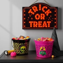 7.64" Witch Halloween Plastic Trick Or Treat Pail Dark Pink - Hyde And EEK! Boutique™