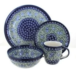 Blue Rose Polish Pottery Zaklady Dinnerware (16 PC) -Festival Store GUEST 3afd3b0e 5ed0 46ee aee3 9b237b363dc0