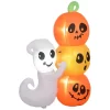 5ft Inflatable Halloween Decoration Ghost And Pumpkin, Blow Up Outdoor LED Yard Display, Waterproof