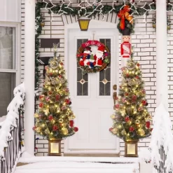 3ft Pre-Lit Flocked Xmas Tree W/ 78 LED Lights, 8 Modes - Mini Artificial Christmas Tree For Home, Office, Party Decor -Festival Store GUEST 3b679464 b69c 4dbd 9141 7b95ded68f93