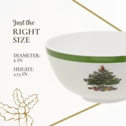 Spode Christmas Tree 6-Inch Melamine Bowls - Set Of 4 Festive Bowls For Soup, Dessert, Holiday Dishes - Durable, Dishwasher Safe - Versatile Tableware -Festival Store GUEST 3e280536 7531 4a9e 8caa 17dfd0fcdff5