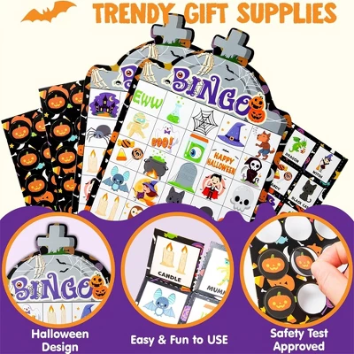 Joyfy 28 Players Halloween Bingo Game Cards, Halloween Party Favors Adults Kids Indoor Card Games For Classroom School Family Group Activities 2 Joyfy 28 Players Halloween Bingo Game Cards, Halloween Party Favors Adults Kids Indoor Card Games For Classroom School Family Group Activities - Image 2