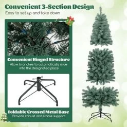 Costway 4.5/6.5/7.5/9 FT Artificial Xmas Tree With 256/556/724/1168 Branch Tips 100/200/250/500 LED Lights 9 Lighting Modes -Festival Store GUEST 3f6747df f1de 4214 a09c cd3b14fd7279